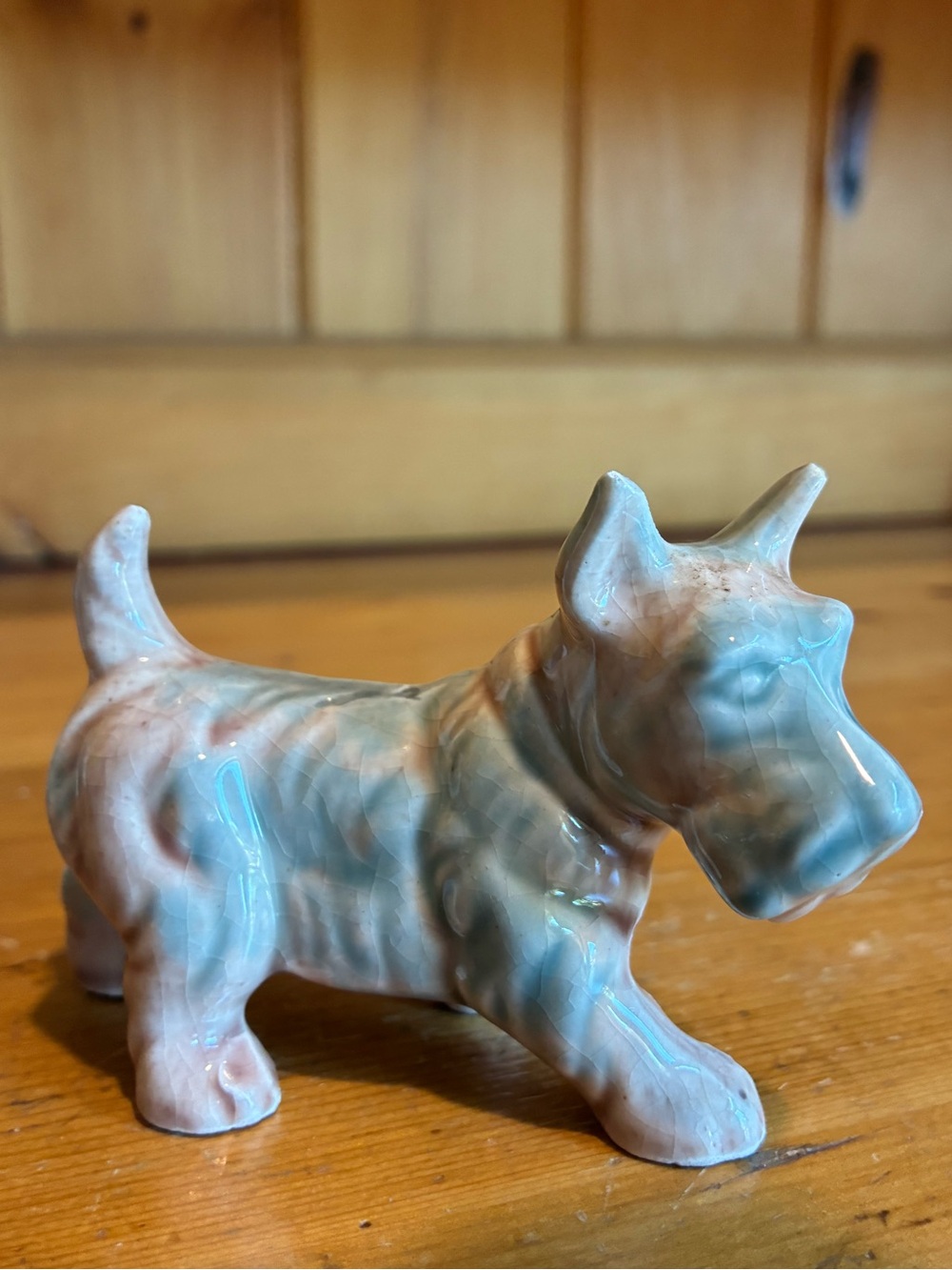 Vintage Glazed Ceramic Scottie Dog Figurine